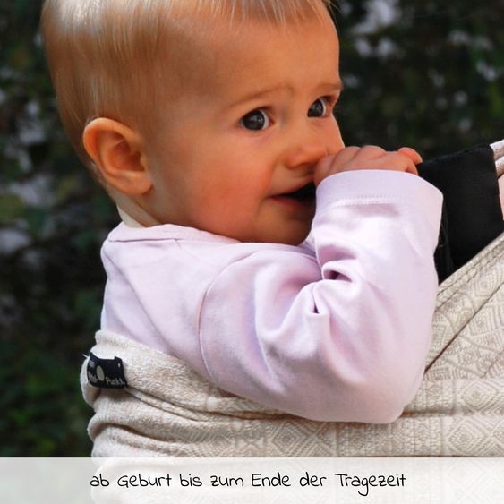 Didymos Babytragetuch ab Geburt - 3,5 kg - 20 kg - Anhock-Spreiz-Haltung, Bauch-, Rücken- und Hüfttrageweise, 100 % kbA-Baumwolle 68 x 470 cm - Prima - Natur