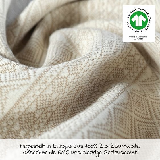 Didymos Fascia porta bebè dalla nascita - 3,5 kg - 20 kg - posizione di apertura del pancione, trasporto su pancia, schiena e fianchi, 100 % cotone biologico 68 x 470 cm - Prima - Natura