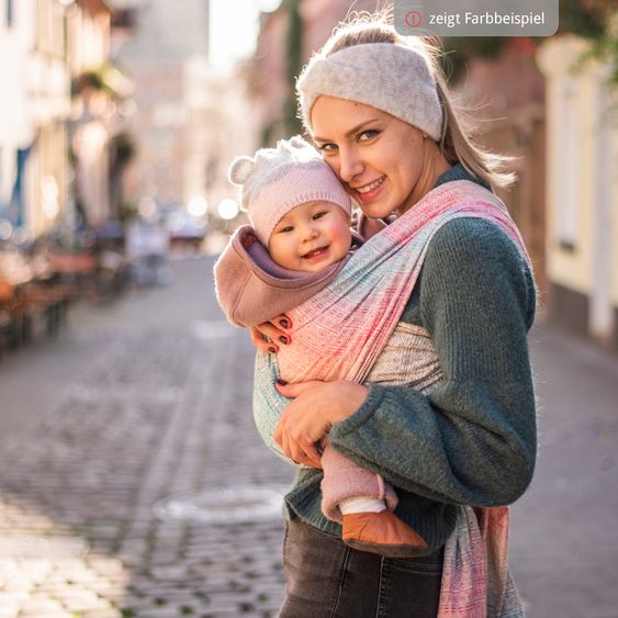 Didymos Baby sling from birth - 3.5 kg - 20 kg - spread-squat position, tummy, back and hip carry, 100% organic cotton 68 x 470 cm - silver