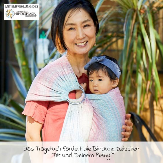 Didymos Babytragetuch DidySling ab Geburt - 3,5 kg - 20 kg - Anhock-Spreiz-Haltung, Bauch-, Rücken- und Hüfttrageweise, 100 % kbA-Baumwolle - Prima - Aurora