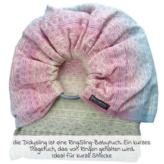 Didymos Babytragetuch DidySling ab Geburt - 3,5 kg - 20 kg - Anhock-Spreiz-Haltung, Bauch-, Rücken- und Hüfttrageweise, 100 % kbA-Baumwolle - Prima - Aurora