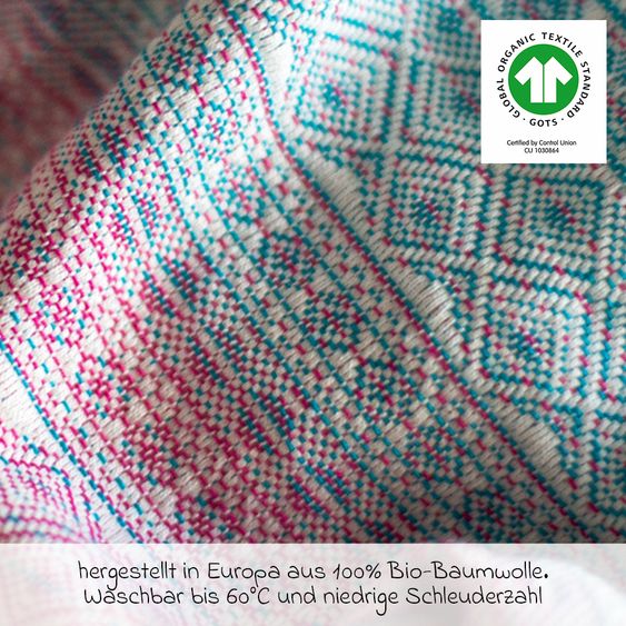 Didymos Fascia porta bebè DidySling dalla nascita - 3,5 kg - 20 kg - posizione a coppa, trasporto su pancia, schiena e fianchi, 100 % cotone biologico - Prima - Aurora