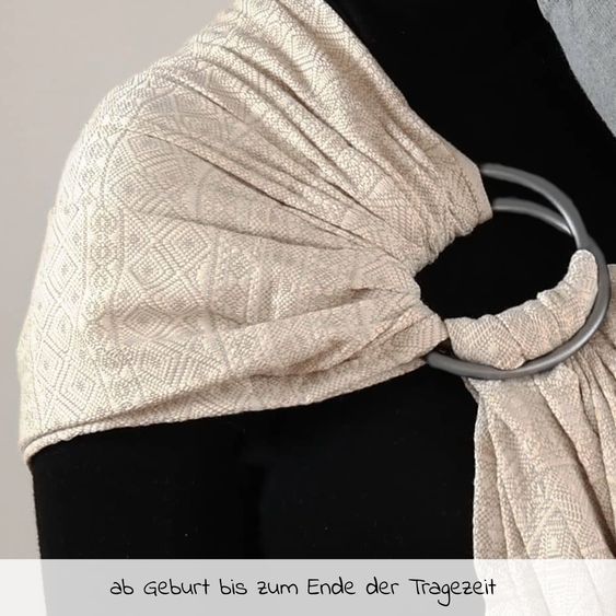 Didymos Babytragetuch DidySling ab Geburt - 3,5 kg - 20 kg - Anhock-Spreiz-Haltung, Bauch-, Rücken- und Hüfttrageweise, 100 % kbA-Baumwolle - Prima - Natur