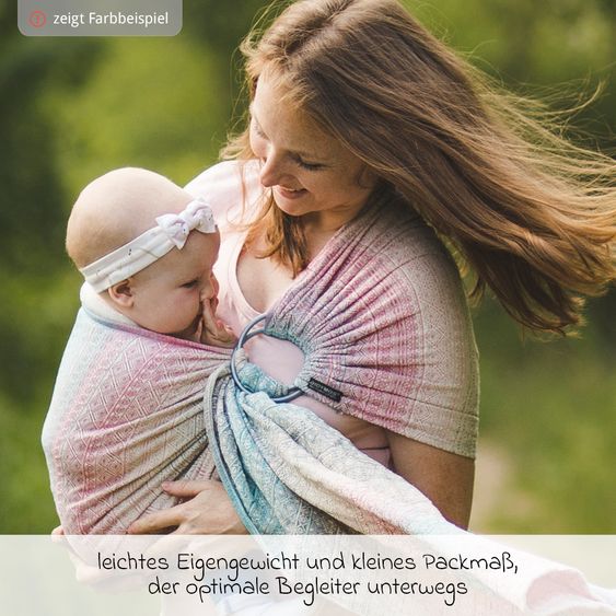 Didymos Babytragetuch DidySling ab Geburt - 3,5 kg - 20 kg - Anhock-Spreiz-Haltung, Bauch-, Rücken- und Hüfttrageweise, 100 % kbA-Baumwolle - Prima - Natur