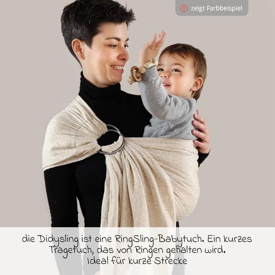 Didymos Babytragetuch DidySling ab Geburt - 3,5 kg - 20 kg - Anhock-Spreiz-Haltung, Bauch-, Rücken- und Hüfttrageweise, 100 % kbA-Baumwolle - Silber