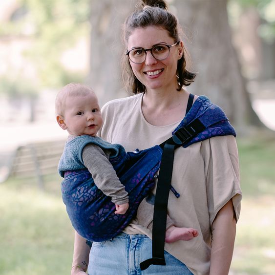 Didymos Hüfttrage DidyHip ab 5 Monate - 3 Jahre, 5,5 - 20 kg - Anhock-Spreiz-Haltung, Hüfttrageweise - Mosaik - Dunkelblau