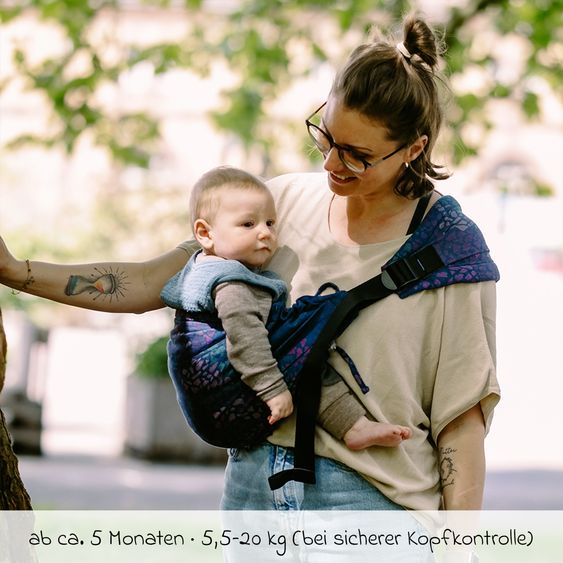 Didymos Hüfttrage DidyHip ab 5 Monate - 3 Jahre, 5,5 - 20 kg - Anhock-Spreiz-Haltung, Hüfttrageweise - Mosaik - Dunkelblau