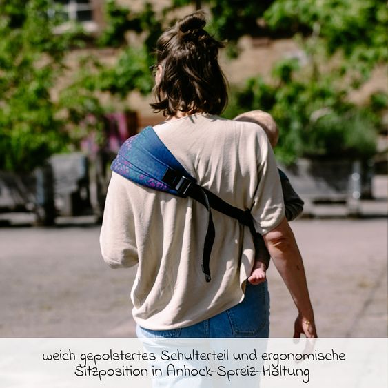 Didymos Hüfttrage DidyHip ab 5 Monate - 3 Jahre, 5,5 - 20 kg - Anhock-Spreiz-Haltung, Hüfttrageweise - Mosaik - Dunkelblau
