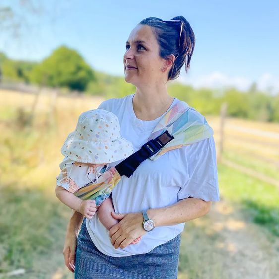 Didymos Hüfttrage DidyHip ab 5 Monate - 3 Jahre, 5,5 - 20 kg - Anhock-Spreiz-Haltung, Hüfttrageweise - Zephyr