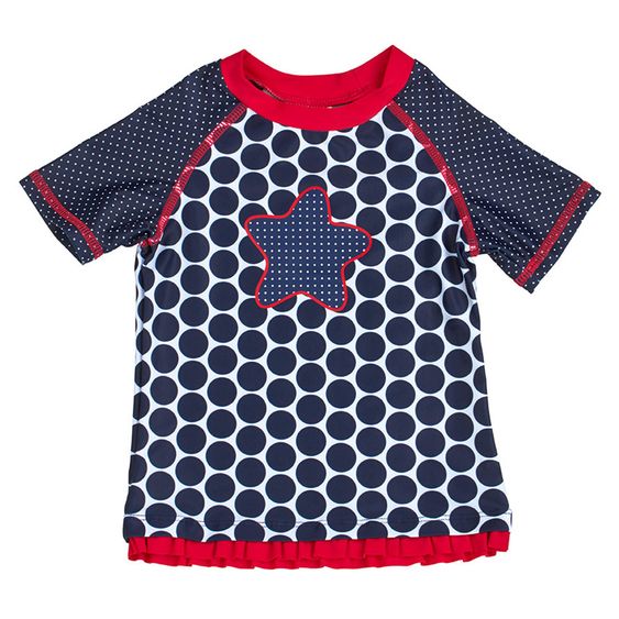 Dimotex Bade-Shirt Punkte - Blau Rot - Gr. 80