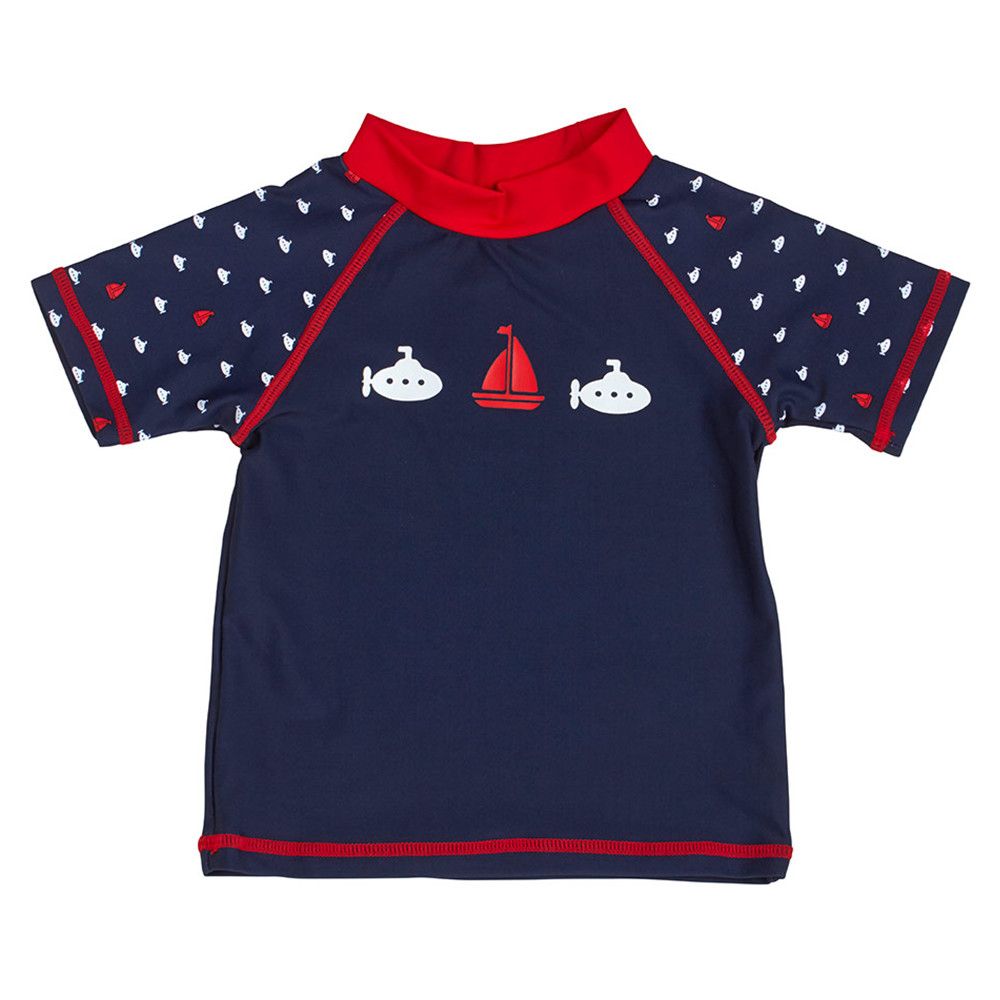 Dimotex Bade-Shirt Schifffahrt - Marine Rot - Gr. 80