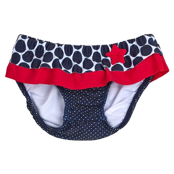 Dimotex Bade-Windelhose Punkte - Blau Rot - Gr. 62/68