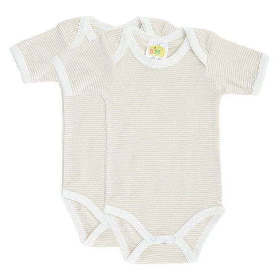 Dimotex Body 2er Pack Kurzarm - Ringel - Natur - Gr. 50/56