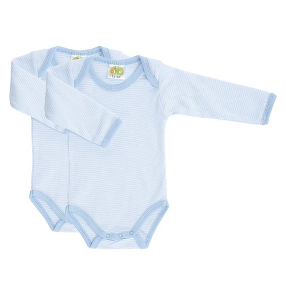 Dimotex Body 2er Pack Langarm - Ringel - Blau - Gr. 50/56