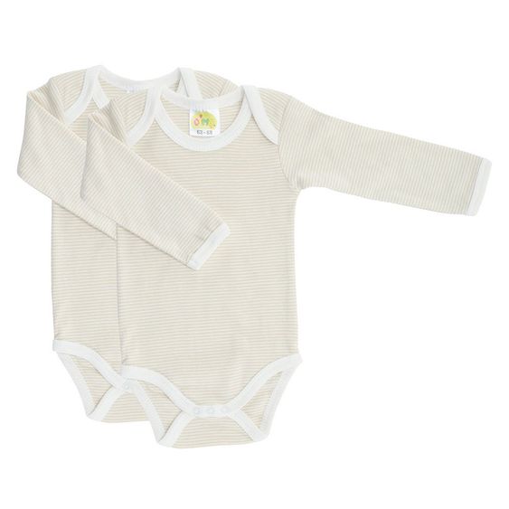 Dimotex Body 2er Pack Langarm - Ringel - Offwhite - Gr. 50/56