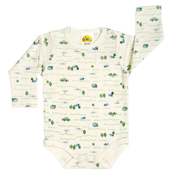 Dimotex Body Langarm Camping - Offwhite Blau Grün - Gr. 50/56