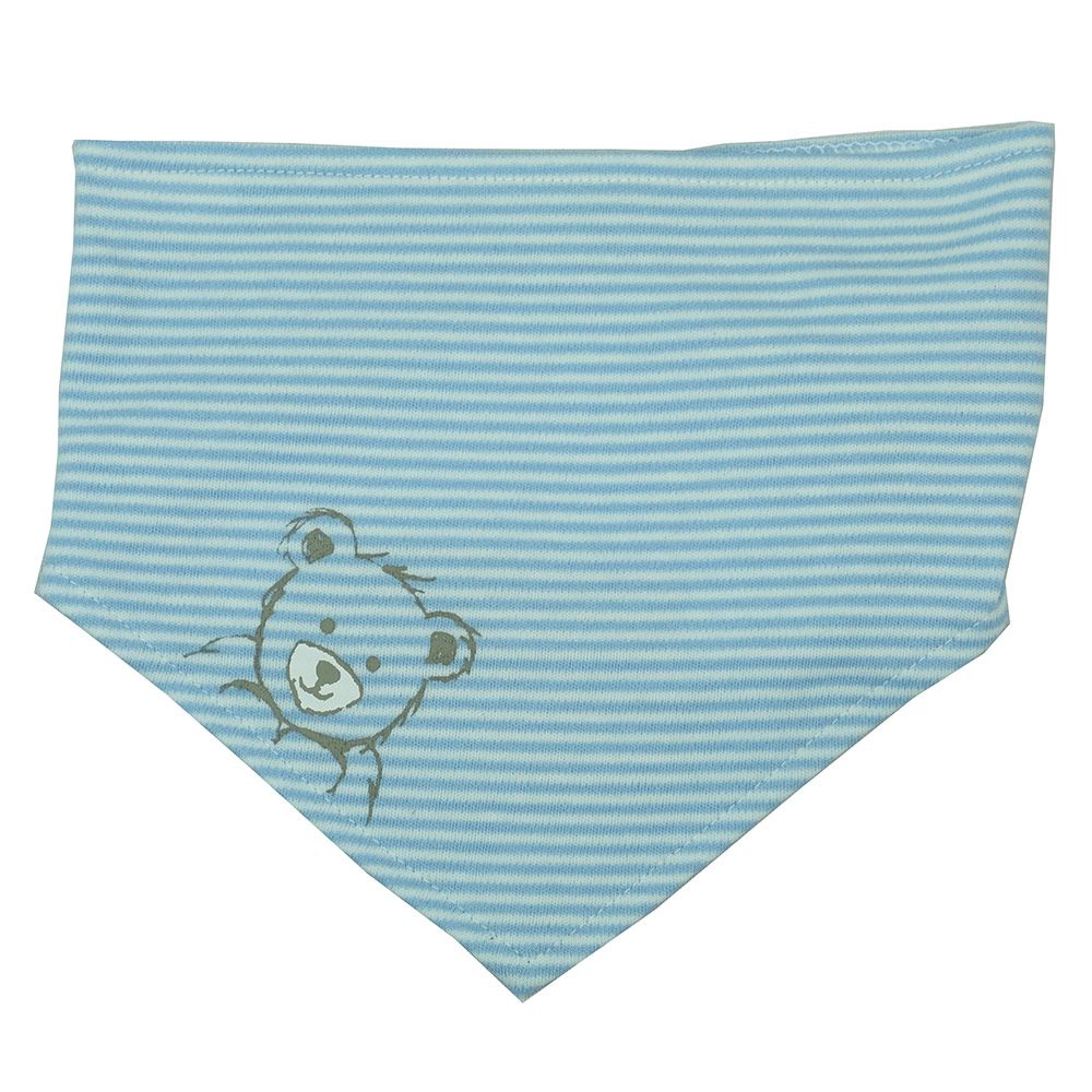 Dimotex Dreieckstuch Bär - Ringel - Blau
