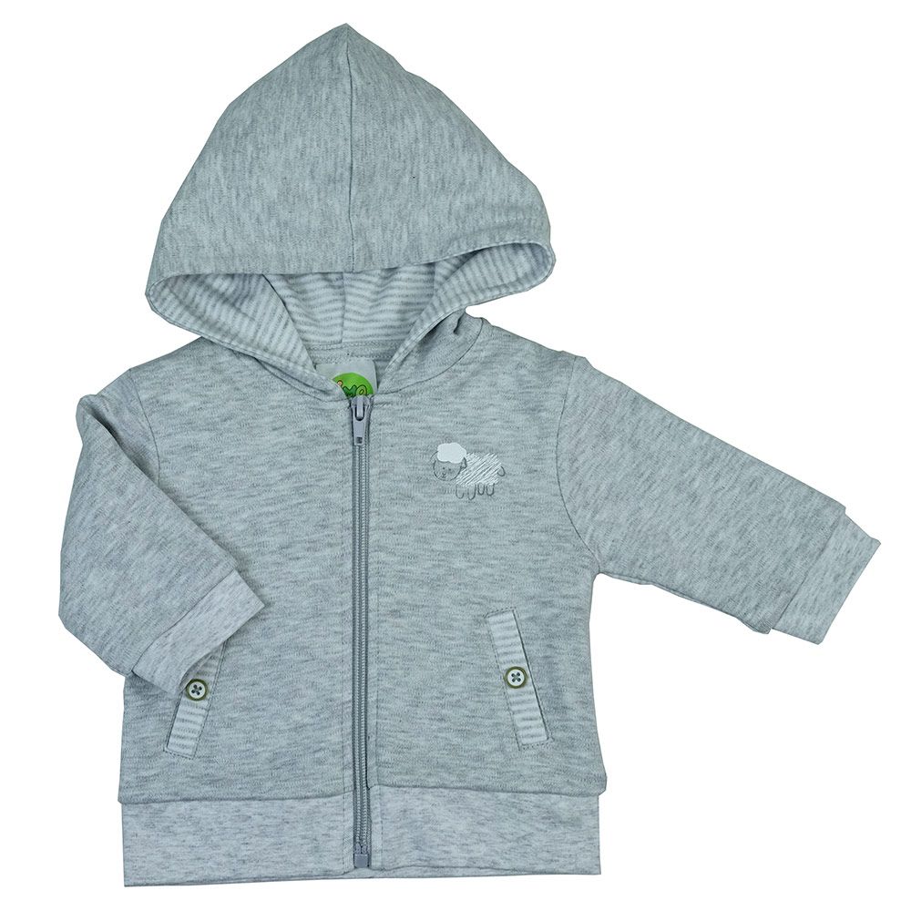 Dimotex Kapuzenjacke - Schaf Grau Melange - Gr. 56