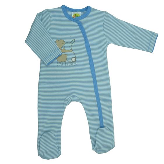 Dimotex Schlafanzug Einteiler Best Buddies - Ringel Blau - Gr. 56
