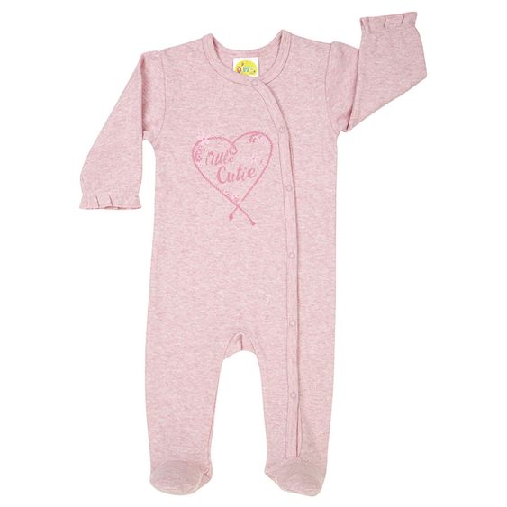 Dimotex Schlafanzug Einteiler - Herz Rosa Melange - Gr. 56