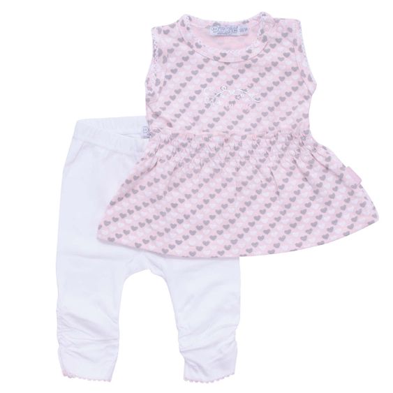 Dirkje 2-tlg. Set Kleid + Leggings - Herzen Rosa - Gr. 62