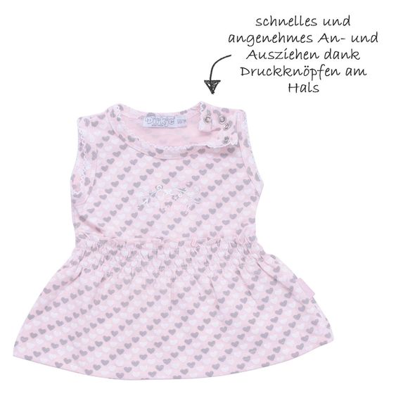 Dirkje 2-tlg. Set Kleid + Leggings - Herzen Rosa - Gr. 62