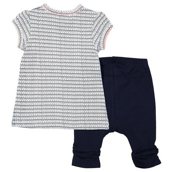 Dirkje 2 tlg. Set Kleid + Leggings Love - Herzen Dunkelblau - Gr. 56