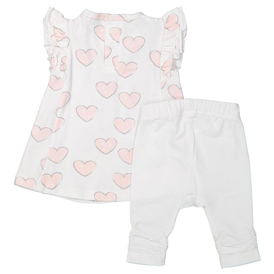 Dirkje 2 tlg. Set Kleid + Leggings Love - Herzen Weiß - Gr. 56