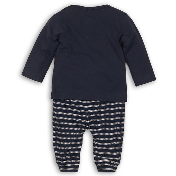 Dirkje 2 pcs Set Long Sleeve Shirt + Pants Hello little Boy - Stiff Navy - Gr. 56