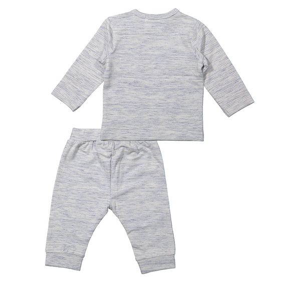 Dirkje 2-tlg. Set Langarmshirt + Hose - Surfer Hellgrau Melange - Gr. 56