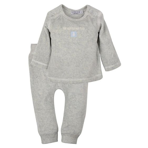 Dirkje 2-tlg. Set Nicki Langarmshirt + Hose - Pinguin Hellblau - Gr. 68