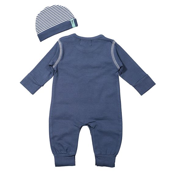 Dirkje 2-tlg. Set Overall + Mütze - Surf Blau Weiß - Gr. 56