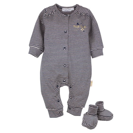 Dirkje 2-tlg. Set Overall + Schuhe - Streifen Navy - Gr. 50