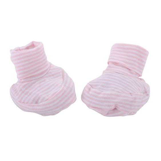 Dirkje 2-tlg. Set Overall + Schuhe - Streifen Offwhite Rosa - Gr. 50