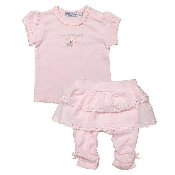 Dirkje 2-tlg. Set T-Shirt + Leggings mit Rock - For little Girls Rosa - Gr. 56