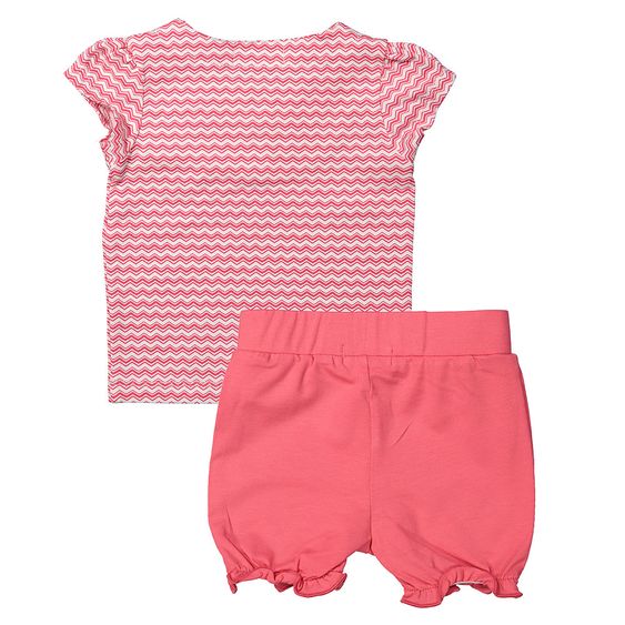 Dirkje 2-tlg. Set T-Shirt + Shorts - Shine In The Sea Pink Weiß - Gr. 56
