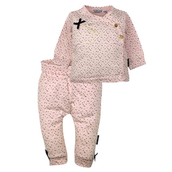 Dirkje 2-tlg. Set Wickelshirt + Hose - Punkte Rosa - Gr. 74