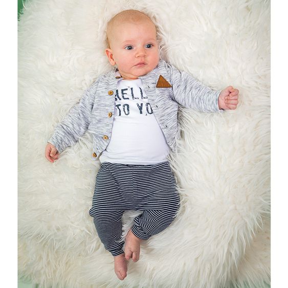 Dirkje 3 tlg. Set Jacke + Shirt + Hose Fresh - Dunkelblau Grau Weiß - Gr. 56