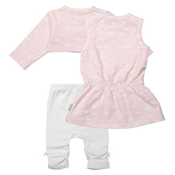 Dirkje 3-tlg. Set Kleid + Bolero + Leggings - Chase Your Dreams Rosa Weiß - Gr. 56