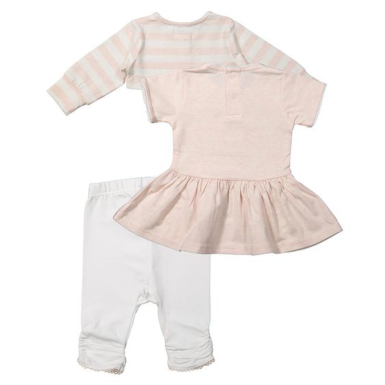 Dirkje 3-tlg. Set Kleid + Bolero + Leggings - Little Miss Cutie Rosa Weiß - Gr. 56