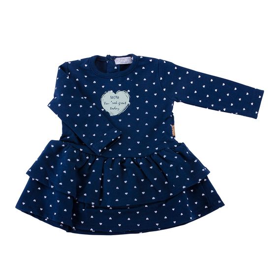Dirkje 3-tlg. Set Kleid + Hose + Bolero - Herzen Navy Mint - Gr. 80