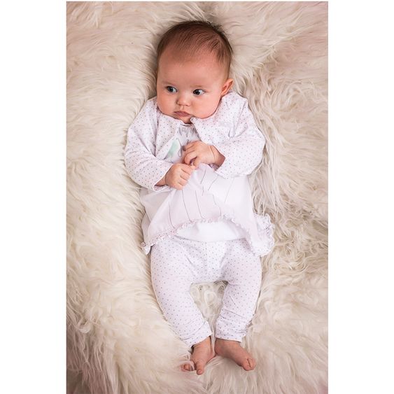 Dirkje 3 tlg. Set Kleid + Leggings + Bolero Love - Punkte Weiß - Gr. 56