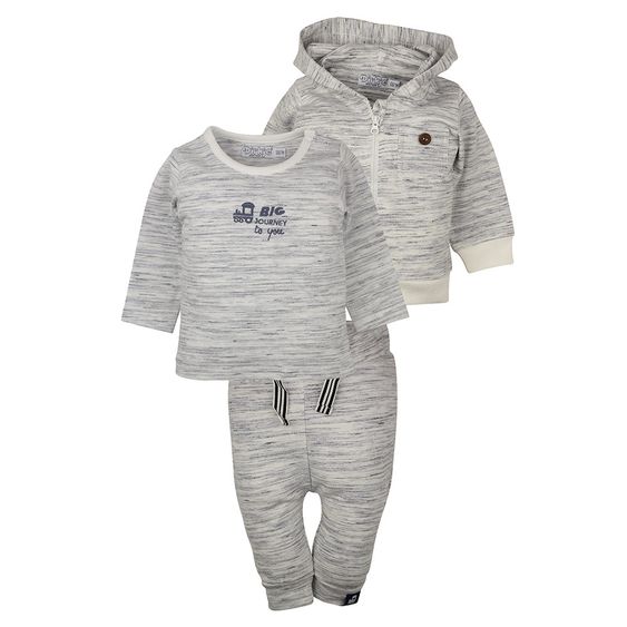 Dirkje 3-tlg. Set Langarmshirt + Hose + Jacke - Big Journey Navy Melange - Gr. 62