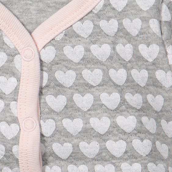 Dirkje 3-tlg. Set Langarmshirt + Hose + Jacke - Herzen Rosa Grau - Gr. 56