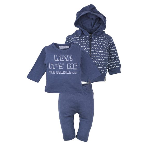 Dirkje 3-tlg. Set Langarmshirt + Hose + Jacke - Hey! It's Me Navy - Gr. 62
