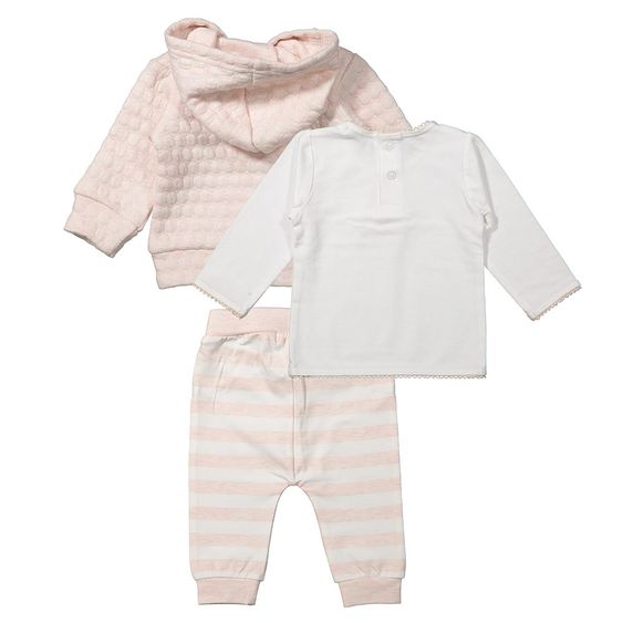 Dirkje 3-tlg. Set Langarmshirt + Hose + Jacke - Little Miss Cutie Rosa Weiß - Gr. 56