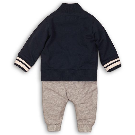 Dirkje 3 tlg. Set Langarmshirt + Hose + Jacke - Navy Grau Melange Offwhite - Gr. 56