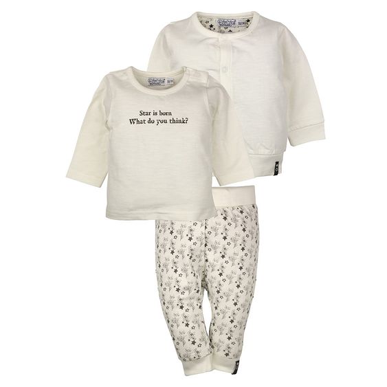 Dirkje 3-tlg. Set Langarmshirt + Hose + Jacke - Star is born Offwhite - Gr. 50
