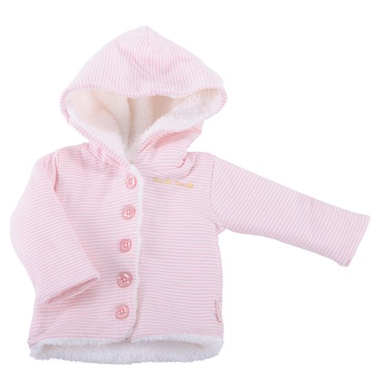 Dirkje 3-tlg. Set Langarmshirt + Hose + Jacke - Streifen Offwhite Rosa - Gr. 56