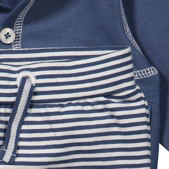 Dirkje 3-tlg. Set Langarmshirt + Hose + Jacke - Surf Blau Weiß Mint - Gr. 56